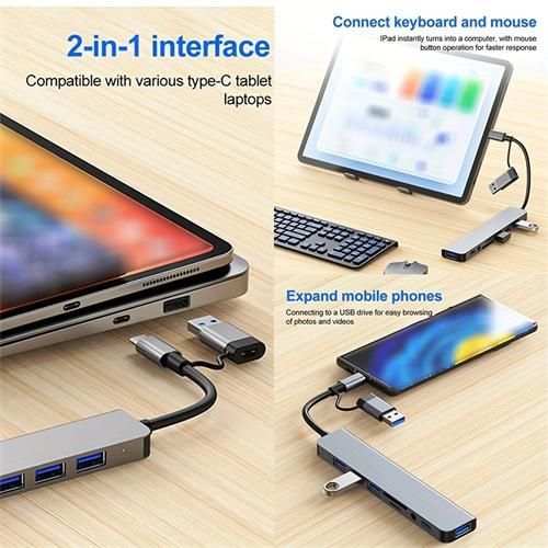 8-in-2 USB Type C Hub Multi Port Adapter Splitter Dock Station Item | Buy 8-in-2 USB Type C Hub Multi Port Adapter Splitter Dock Station | SPOP Enterprise Global